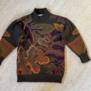 Linda Allard Ellen Tracy Unisex Green Mohair Pullover Sweater Size S